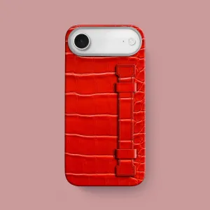 Handle Case Deep Coral For iPhone 17 Air In Alligator Clear Pattern