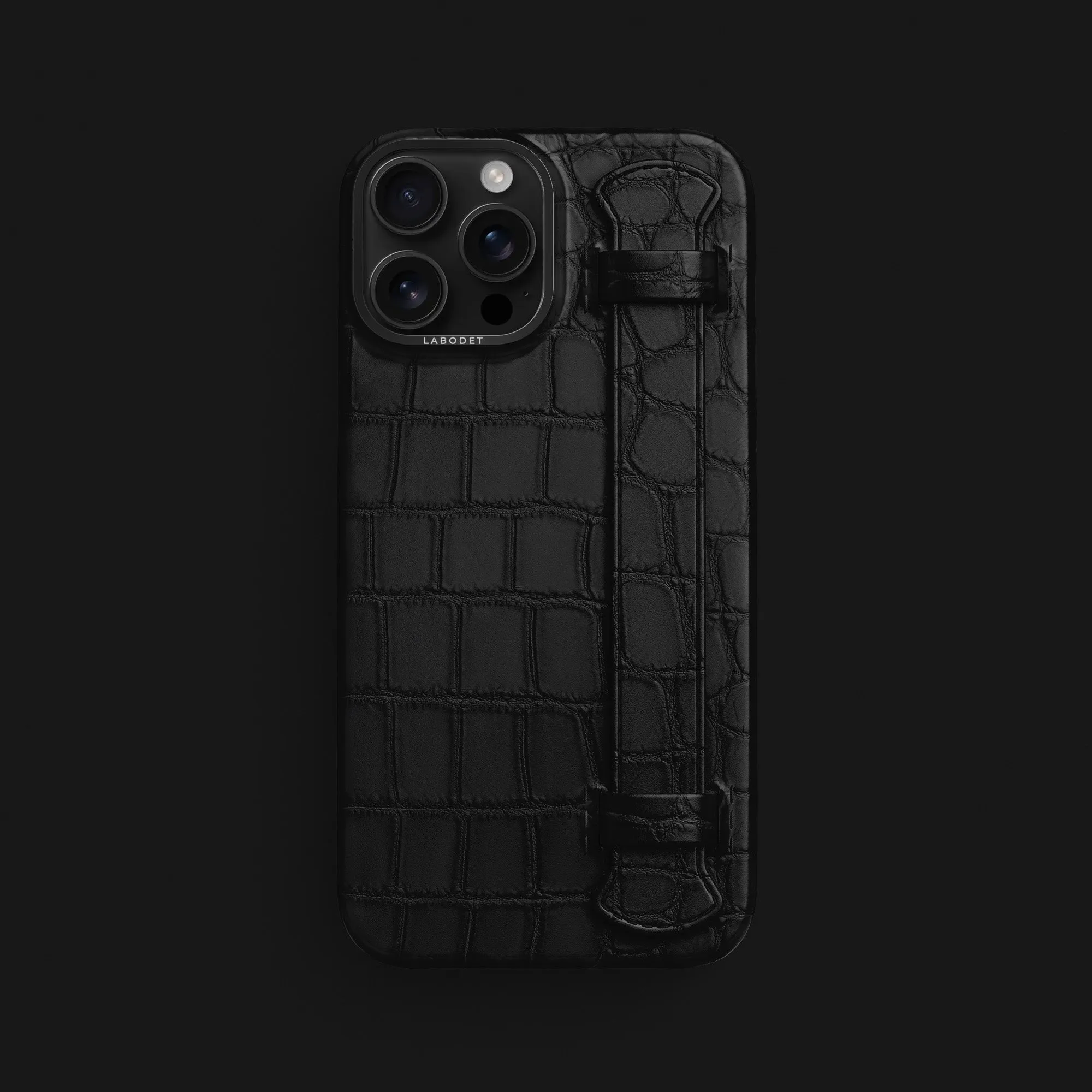 Handle Case Edition Black For iPhone 16 Pro Max In Alligator slim fit Protective Corners