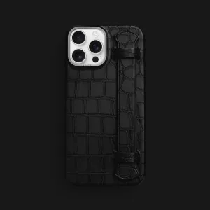 Button Cover Handle Case Edition Black For iPhone 16 Pro Max In Alligator