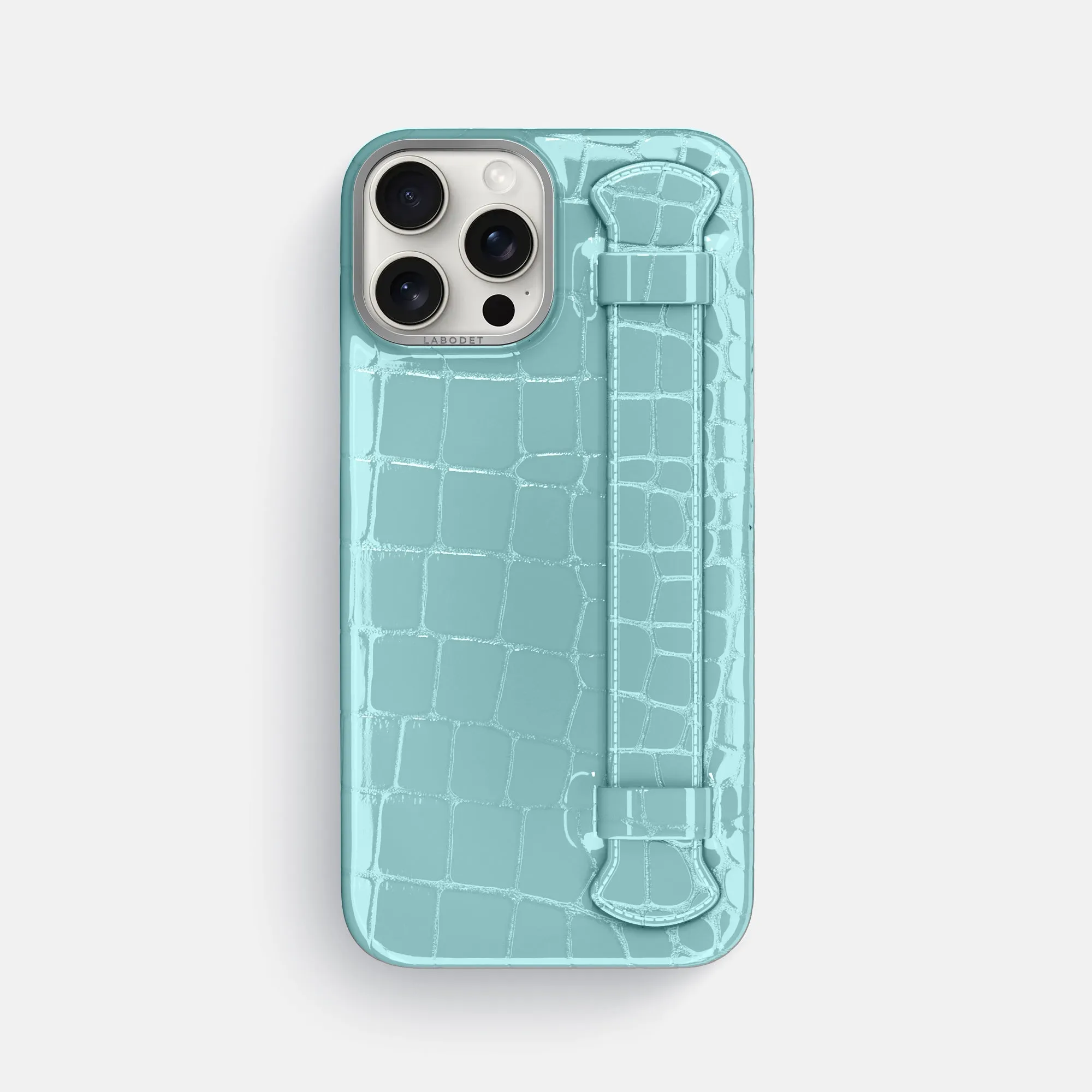 Portable Protection Handle Case For iPhone 16 Pro Max In Shiny Alligator