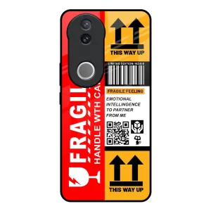 Handle With Care Glass Case for IQOO Z10R 5G Smooth Detail Casual Wear