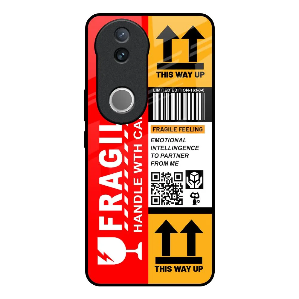 Handle With Care Glass Case for IQOO Z10R 5G Smooth Detail Casual Wear