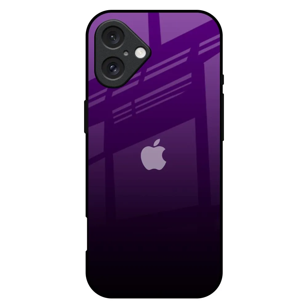 Hybrid Texture Harbor Royal Blue Glass Case For iPhone 16 Plus