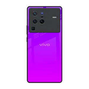 Minimal Surface Layer Smooth Texture Pattern Purple Pink Glass Case for Vivo X80 Pro 5G