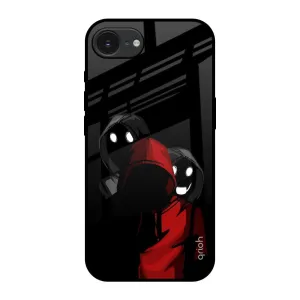 Shadow Character Glass Case for Apple iPhone 16e Flexible Touch Simple Texture