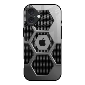 Hexagon Style Glass Case For iPhone 16 Soft Edge Flexible Grip Form