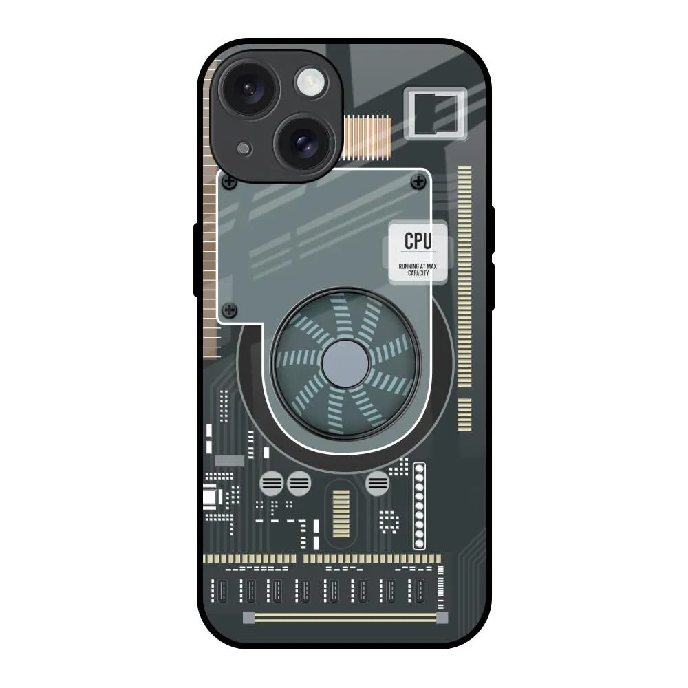 Enhanced grip Motherboard Circuit Glass Case for iPhone 15
