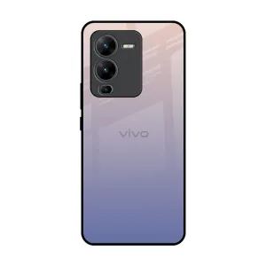 Smooth Edges Drop Shield Rose Hue Glass Case for Vivo V25 Pro