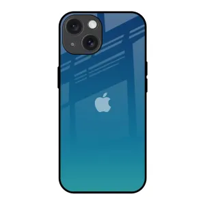 Hybrid Frame Celestial Blue Glass Case For iPhone 15