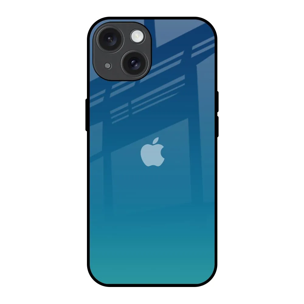 Hybrid Frame Celestial Blue Glass Case For iPhone 15