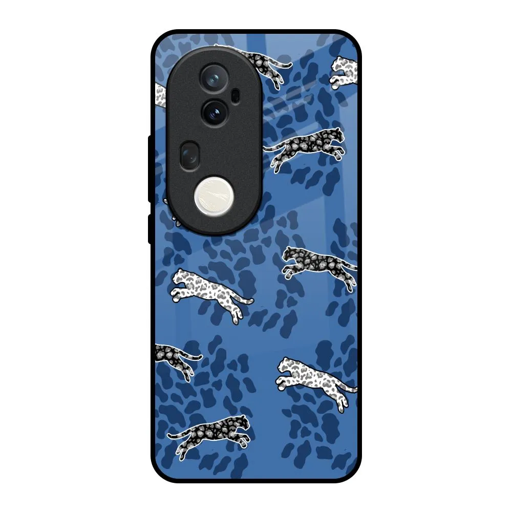 Grip Safe Blue Cheetah Glass Case for Vivo T4 Ultra 5G