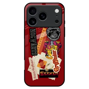 Gryffindor Glass Case for iPhone 17 Pro Max Modern Texture