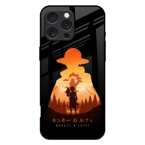 Luffy One Piece Glass Case for iPhone 16 Pro Max Compact Look Sleek Edge