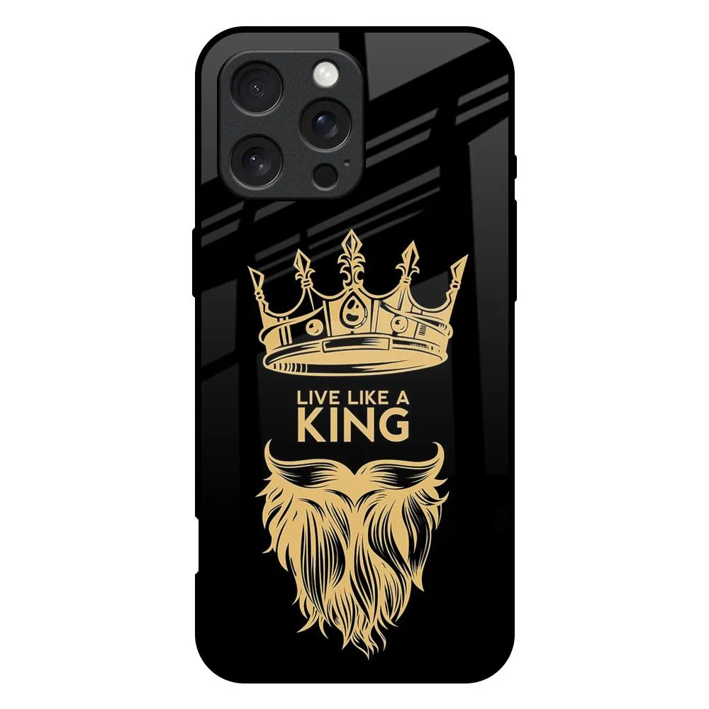 King Life Glass Case For iPhone 16 Pro Max Durable Texture Finish Protective Form Fit