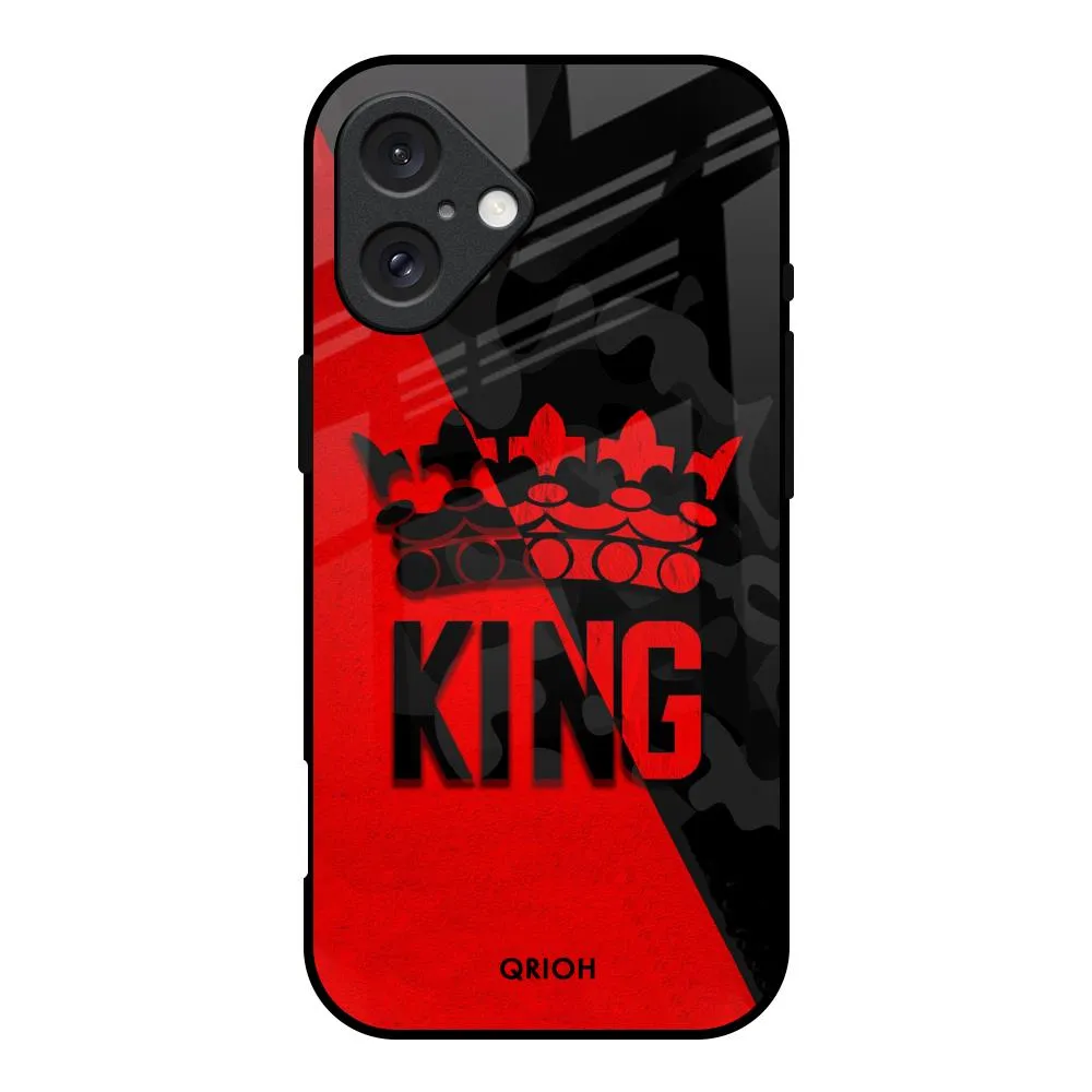 Protective Texture Layer Matte Feel Texture I Am A King Glass Case for iPhone 16