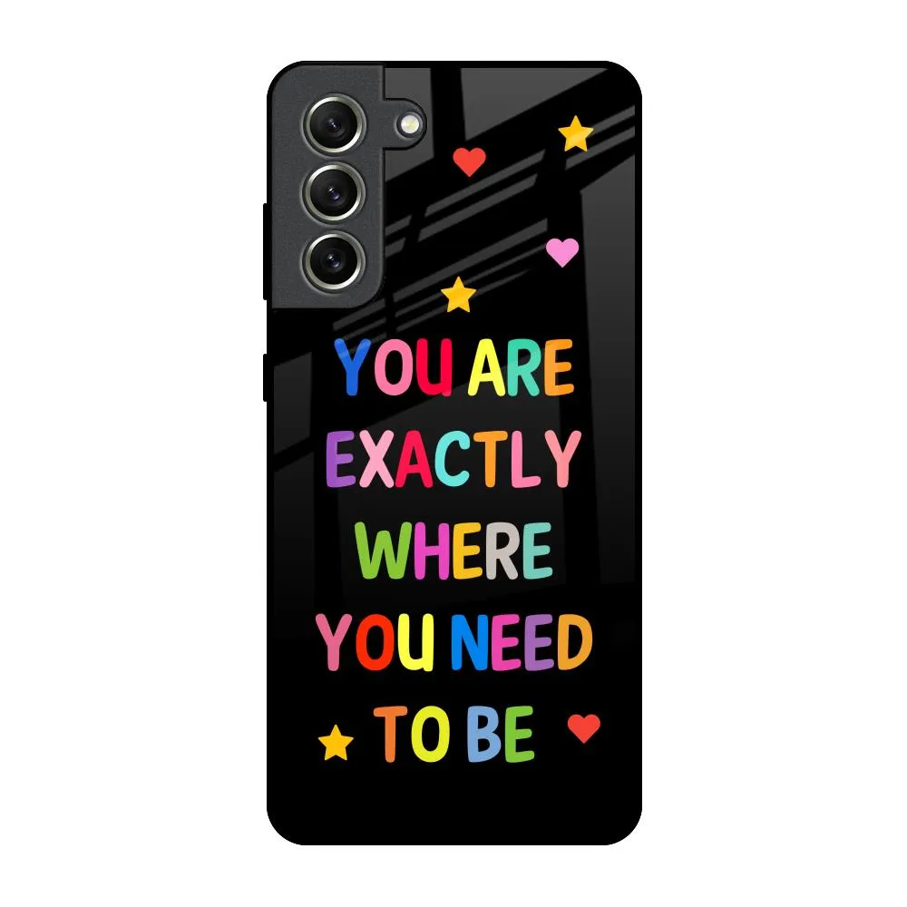 Polished Touch Protective Build Texture Magical Words Glass Case for Samsung Galaxy S21 FE 5G