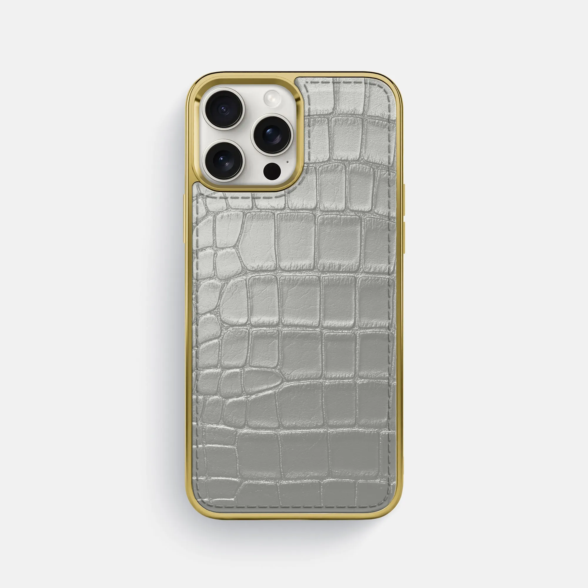 Glossy Sport Case For iPhone 16 Pro Max In Metallic Alligator Creative Texture
