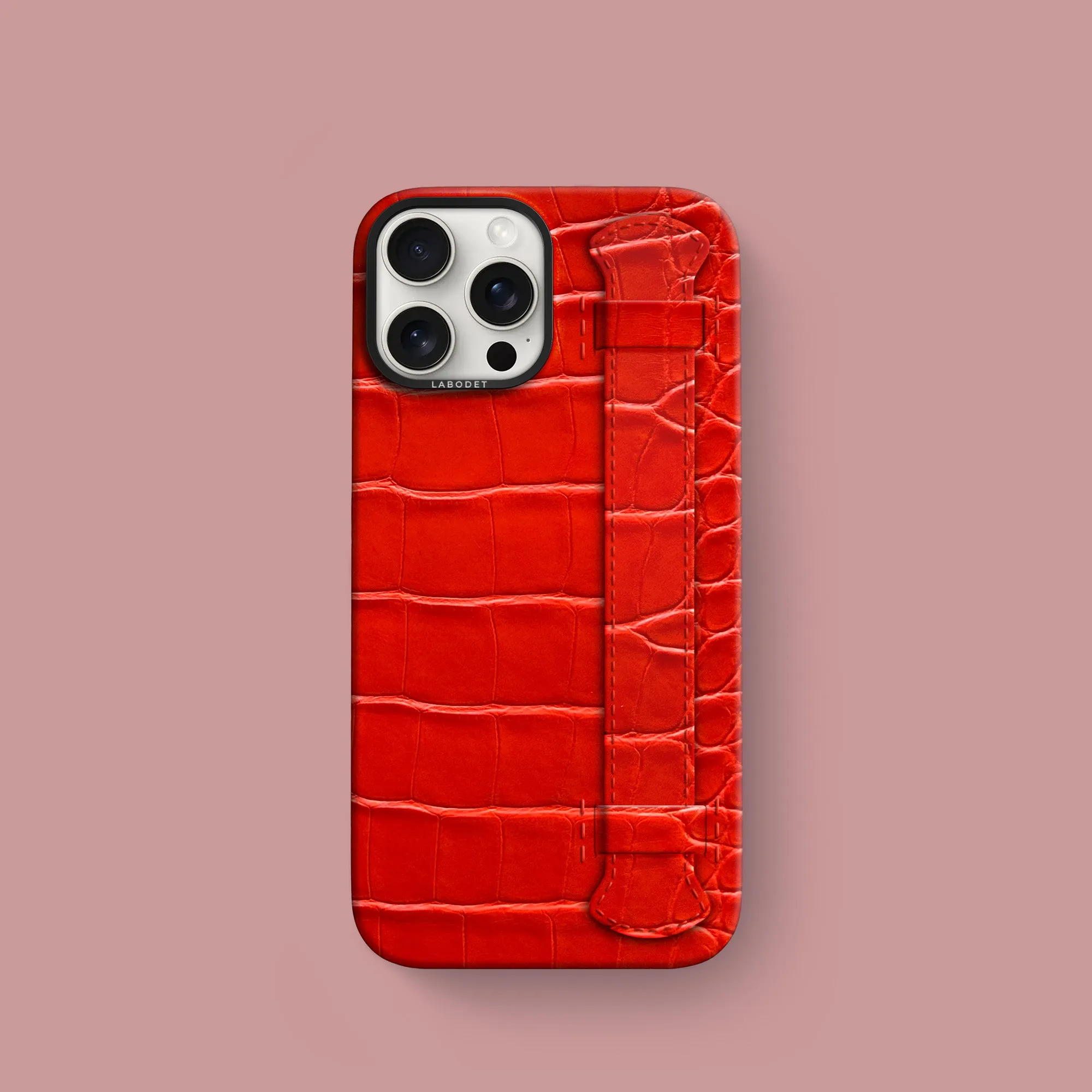 Comfort Texture Finish Handle Case Deep Coral For iPhone 16 Pro Max In Alligator