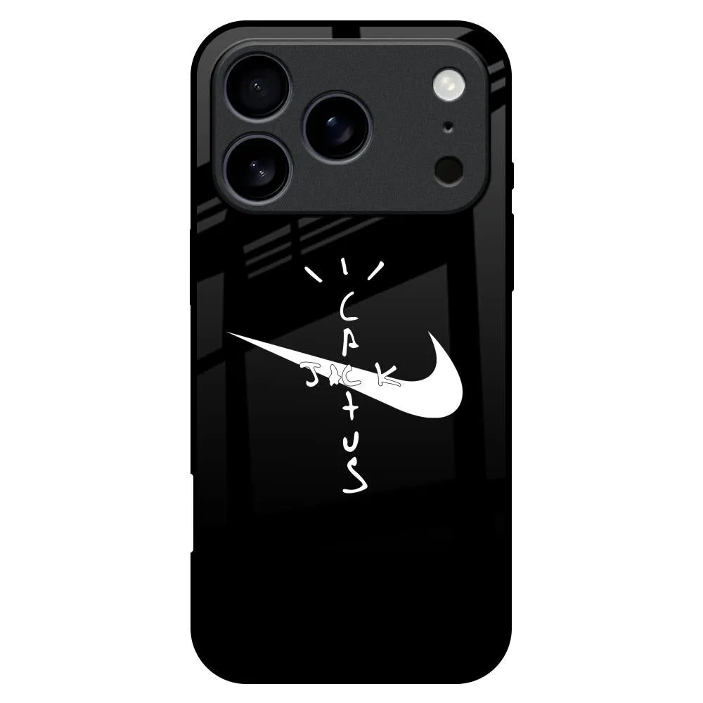 Jack Cactus Glass Case for iPhone 17 Pro Max Sport Inspired Elegant Pattern Design
