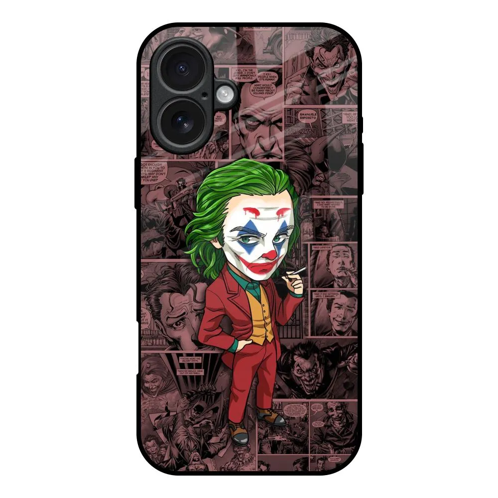 Joker Cartoon Glass Case for iPhone 17 Vibrant Finish Anti Slip