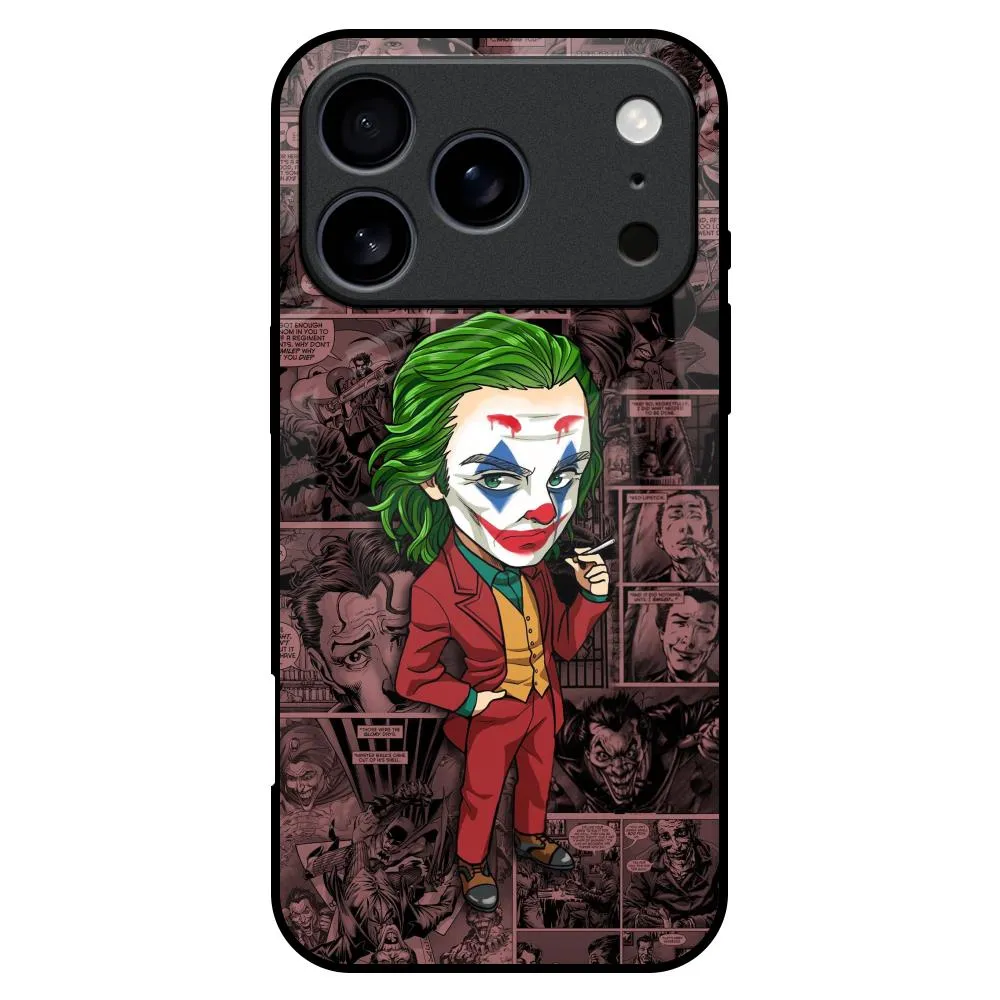 Joker Cartoon Glass Case for iPhone 17 Pro Max Vivid Surface Detail