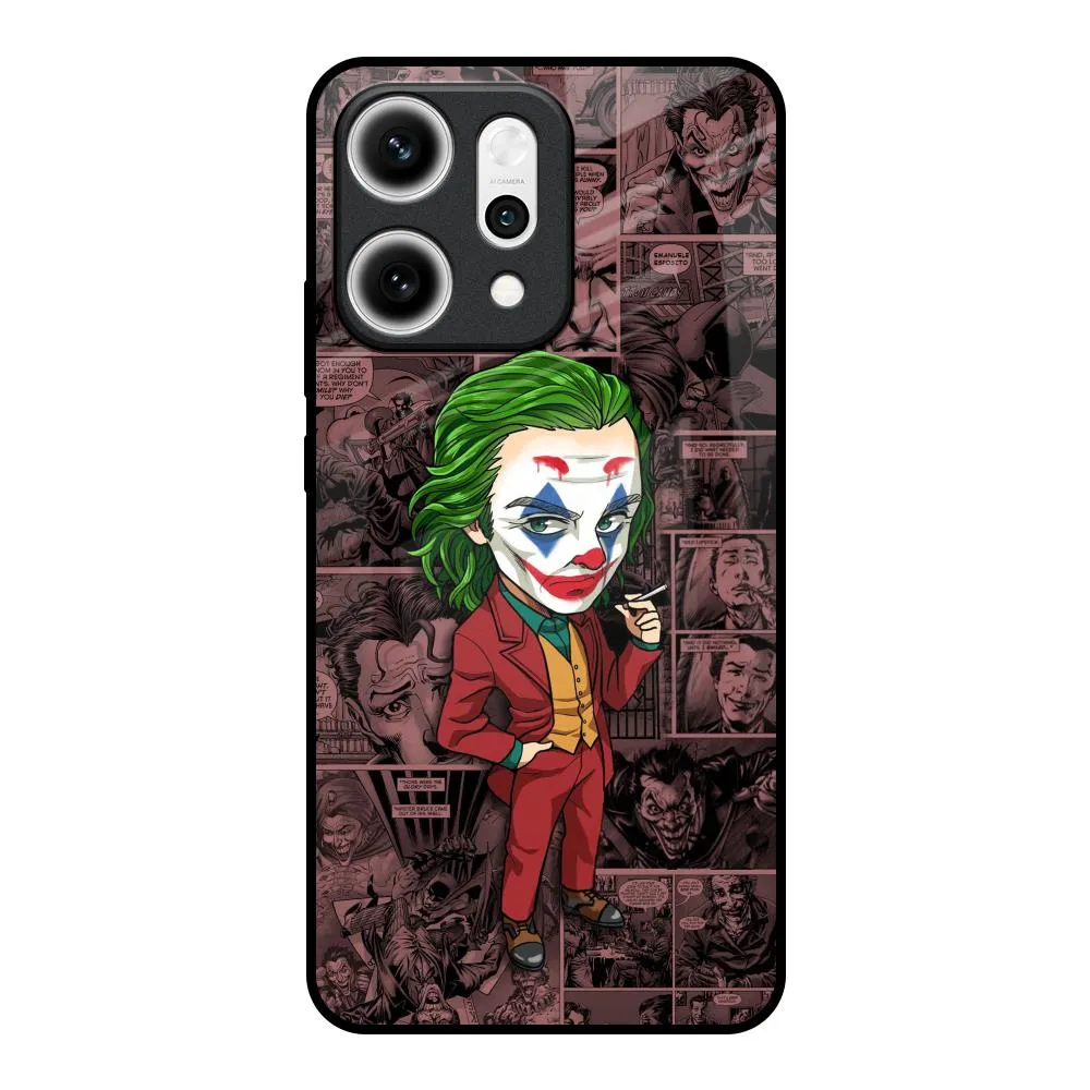 Matte Texture Design Joker Cartoon Glass Case for Oppo Reno14 5G