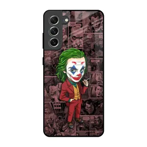 Joker Cartoon Glass Case for Samsung Galaxy S21 FE 5G Fashion Design