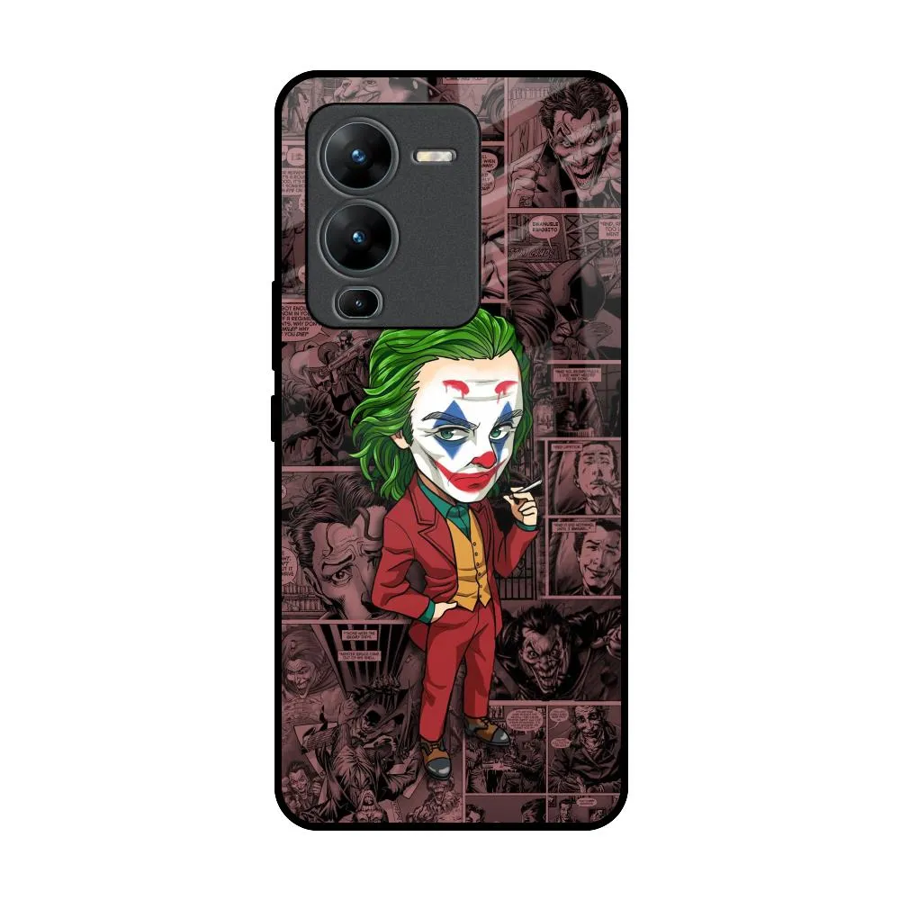 Joker Cartoon Glass Case for Vivo V25 Pro Universal Design