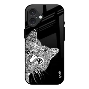Unique Pattern Kitten Mandala Glass Case for iPhone 16