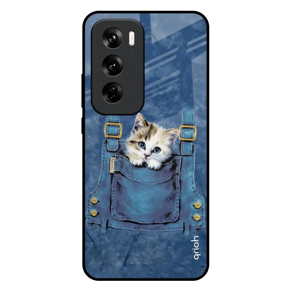 Kitty In Pocket Glass Case For Oppo Reno 12 Pro 5G Rugged Protection Stylish grip