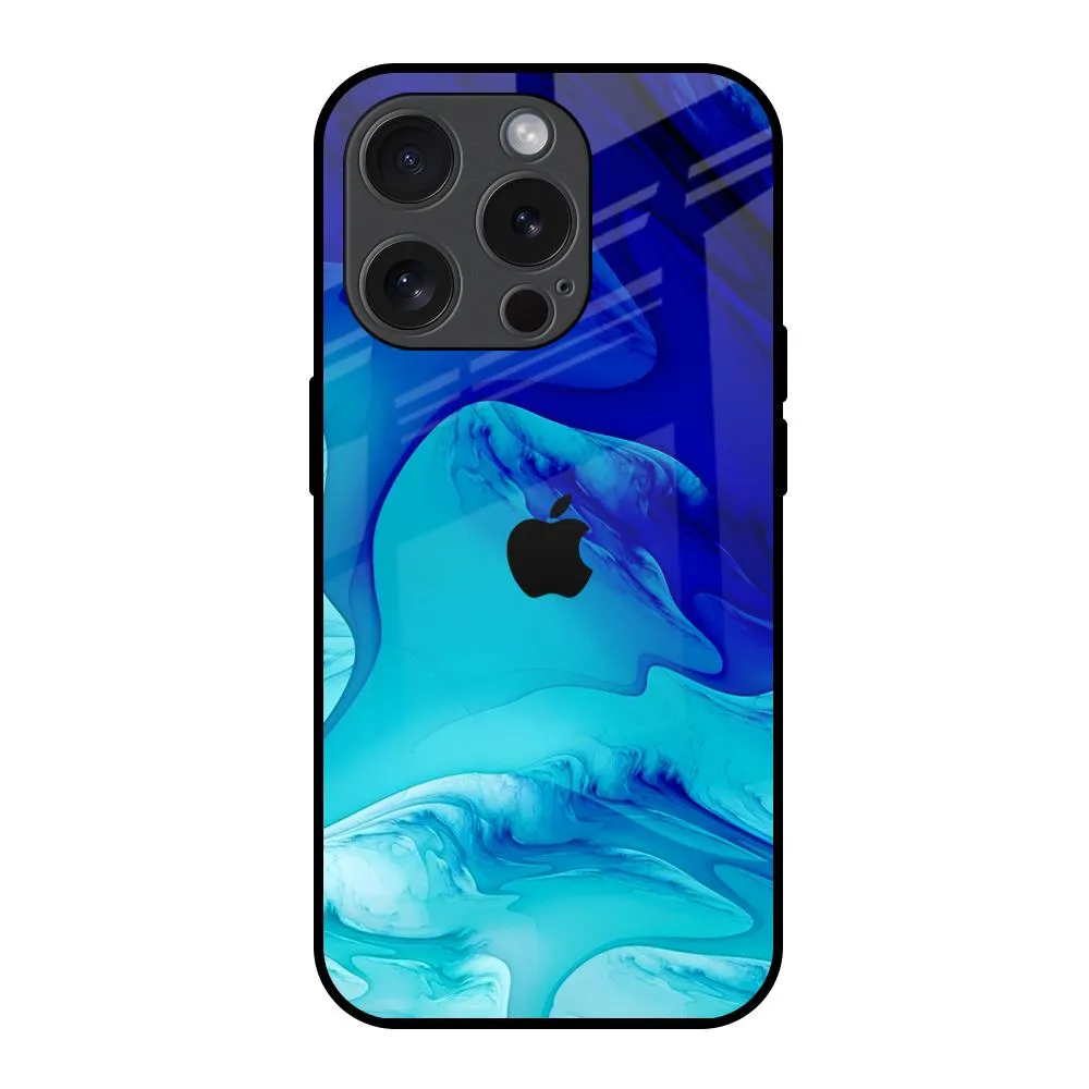 Matte Design Texture Clear View Raging Tides Glass Case for iPhone 15 Pro