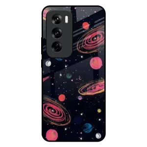 Galaxy In Dream Glass Case For Oppo Reno 12 5G Colorful Accent