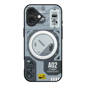 Modern Technology Glass Case for iPhone 16 Modern Build Texture elegant design