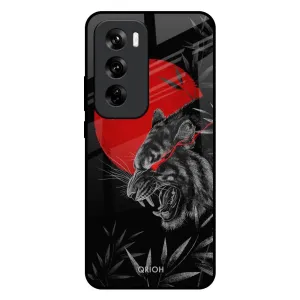 Comfort Finish Portable Accessory Red Moon Tiger Glass Case for Oppo Reno 12 Pro 5G