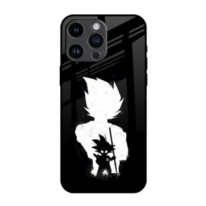 Monochrome Goku Glass Case for iPhone 14 Pro Max Scratch Guard