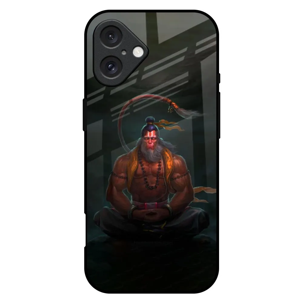 Lord Hanuman Animated Glass Case for iPhone 16 Plus Stylish Finish