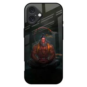 Lord Hanuman Animated Glass Case for iPhone 16 Plus Stylish Finish