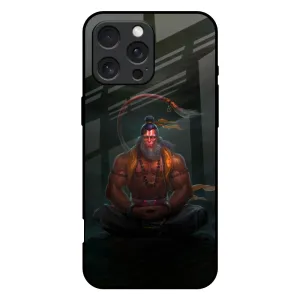 Modern Style Shock Surface Layer Lord Hanuman Animated Glass Case for iPhone 16 Pro Max