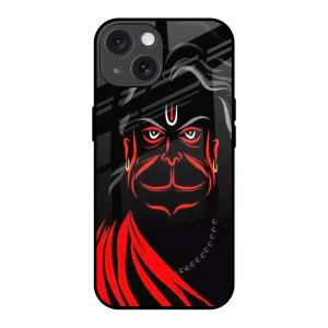 Rugged Frame Design Protective Edge Layer Lord Hanuman Glass Case For iPhone 15