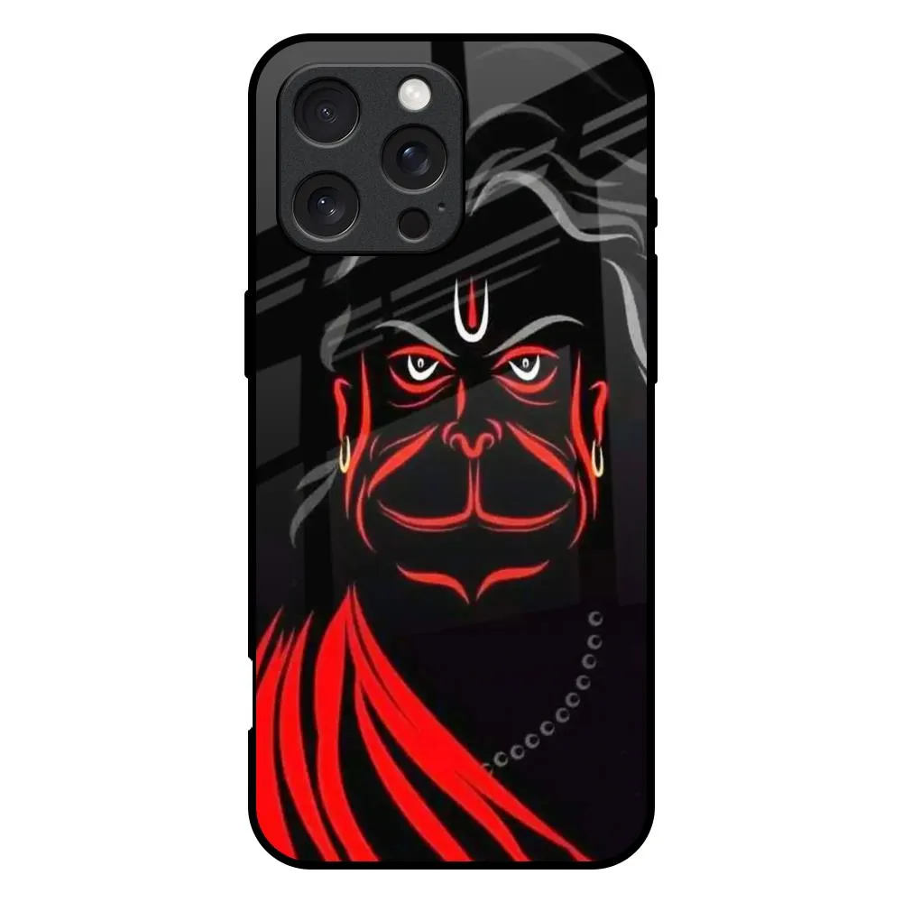Lord Hanuman Glass Case For iPhone 16 Pro Max Trendy Design