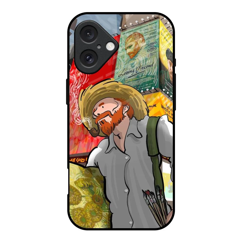 Loving Vincent Glass Case for iPhone 16 Matte Texture Design Premium Texture Layer
