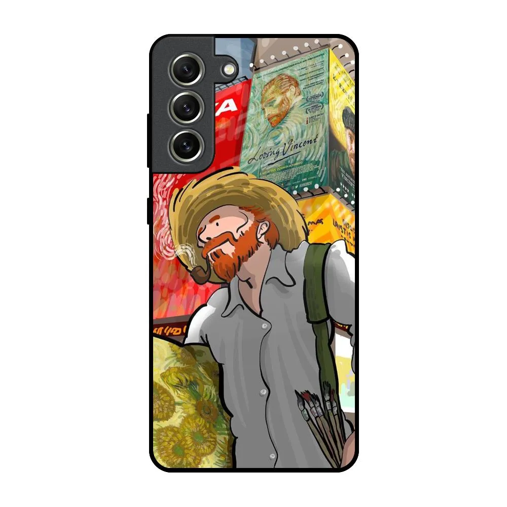 Loving Vincent Glass Case for Samsung Galaxy S21 FE 5G Refined Finish Soft Protection Edge
