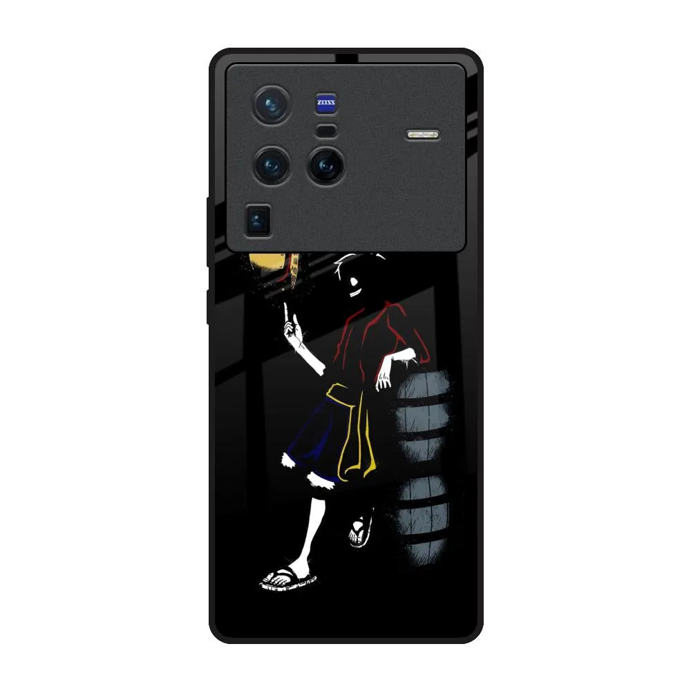 Luffy Line Art Glass Case for Vivo X80 Pro 5G Modern Look