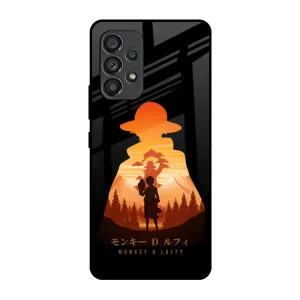 Luffy One Piece Glass Case for Samsung Galaxy A53 5G Minimal Aesthetic Creative Artwork