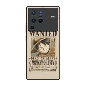 Customizable Option Luffy Wanted Glass Case for Vivo X80 Pro 5G