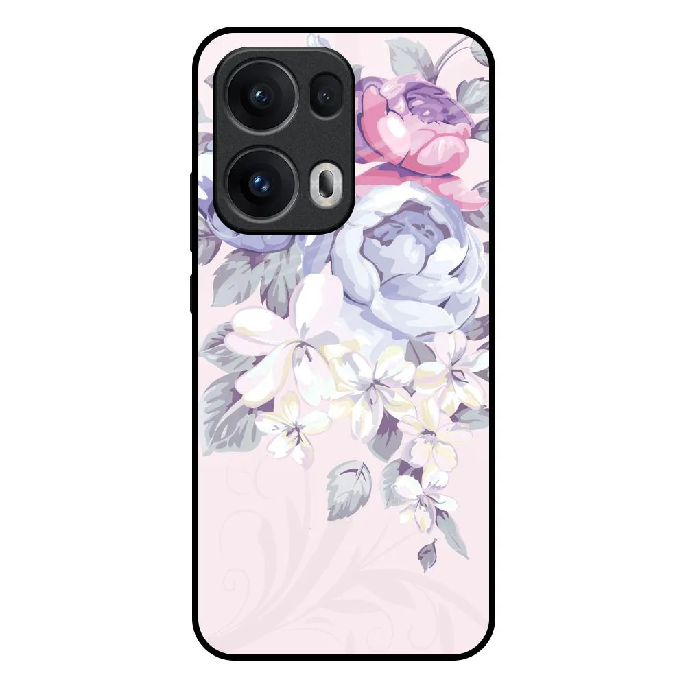 Luxury Shine Elegant Floral Glass Case for Oppo Reno13 Pro 5G