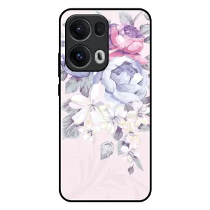 Luxury Shine Elegant Floral Glass Case for Oppo Reno13 Pro 5G
