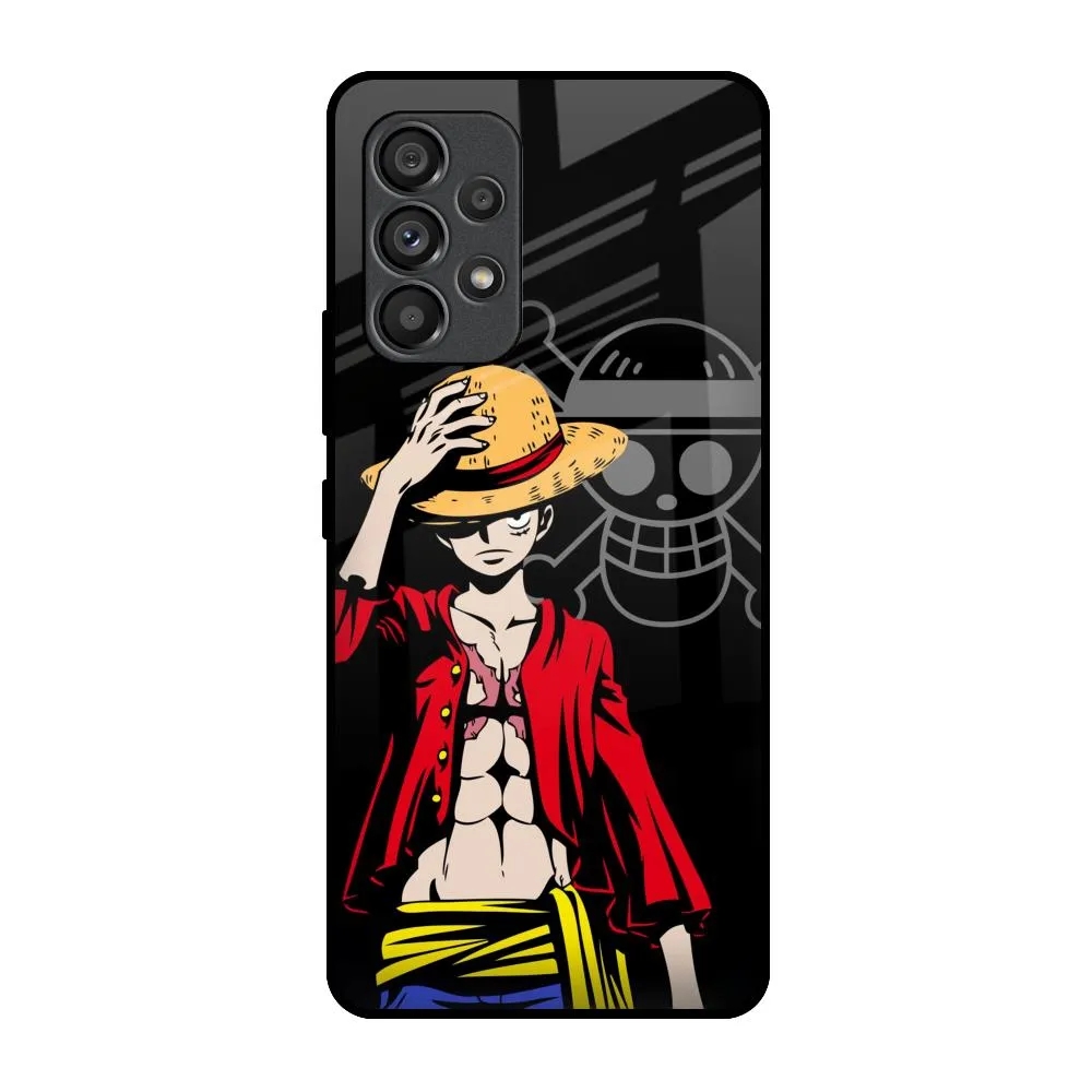 Frosted Finish Soft Detail Layer Hat Crew Glass Case for Samsung Galaxy A53 5G