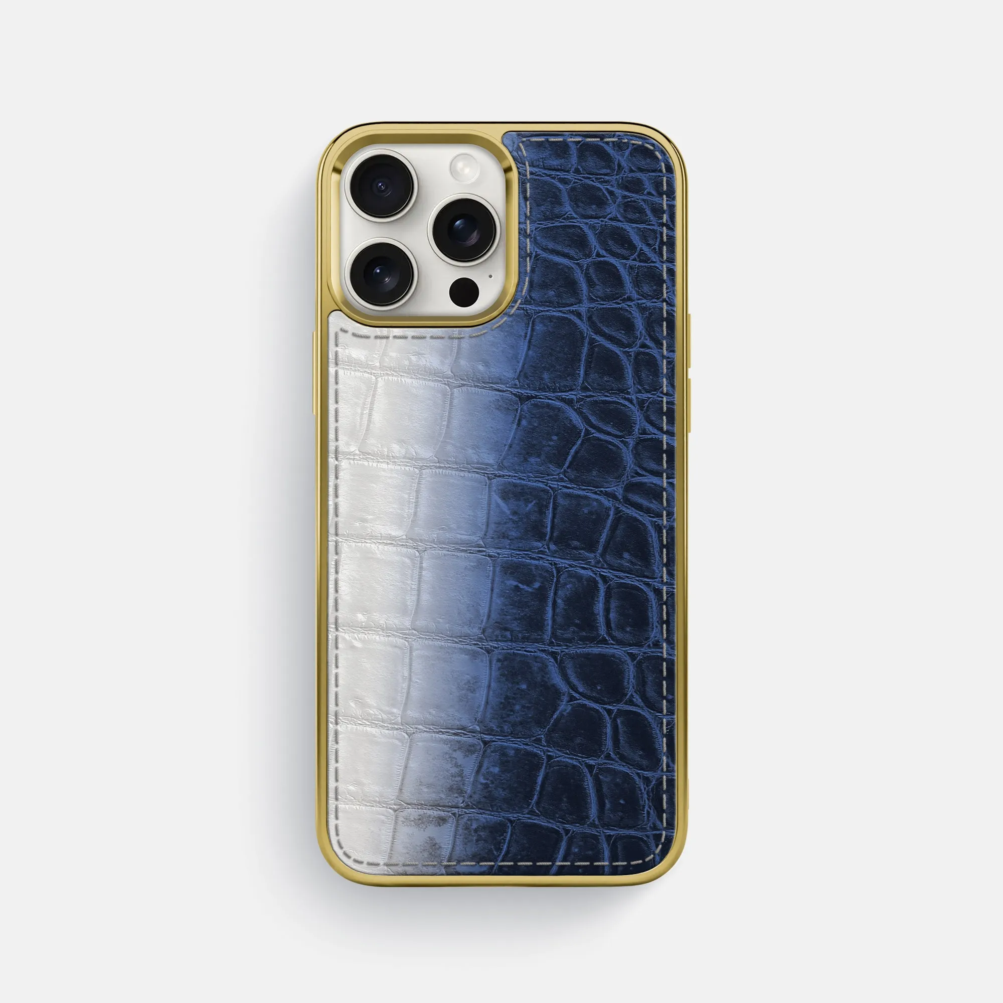 Glossy Sport Case For iPhone 16 Pro Max In Himalayan Crocodile Gloss Texture Sleek Detail