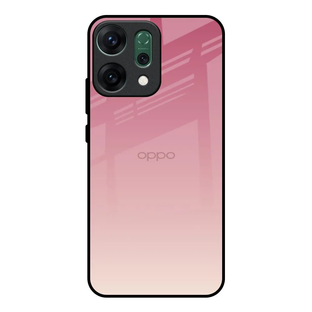 Strong Corners Stylish Color Blooming Pink Glass Case for Oppo Reno14 Pro 5G